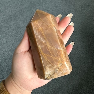 Moonstone with sunstone crystal tower  Healing Crystal home decor