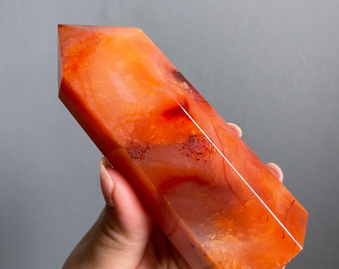 Carnelian crystal tower | Carnelian stone home decoration | carnelian stone healing crystal | birthstone gifts| wedding anniversary gift