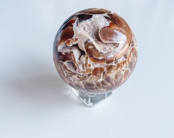Chocolate calcite sphere | healing crystal home decoration |rare crystal specimen | birthstone gifts| wedding anniversary gift