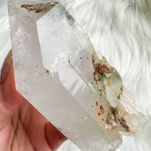 chlorite phantom Lemurian mineral specimen | premium quartz crystal cluster | crystal collector piece