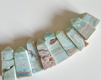 Caribbean blue aragonite crystal tower small crystal tower healing crystal healing journey home decoration