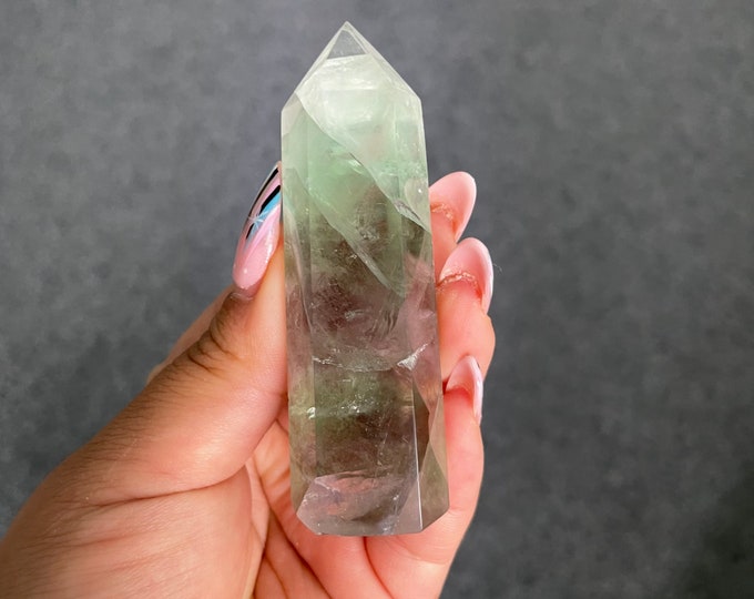 Fluorite crystal towers healing crystal home decoration | premium snowflake fluorite crystal tower