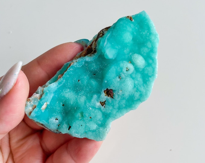 Blue aragonite with azurite and calcite rare crystal specimen