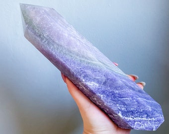Lavender silky Fluorite crystal tower, purple fluorite tower,fluorite crystal point, rare crystal tower,crystal home decoration