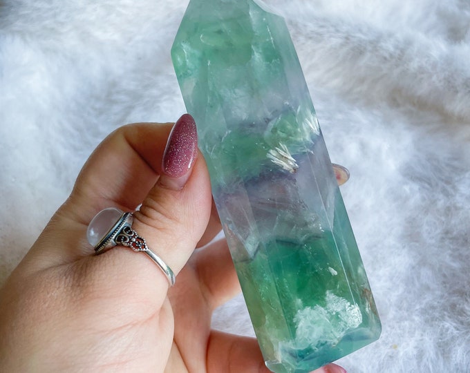 fluorite crystal tower healing crystal home decoration