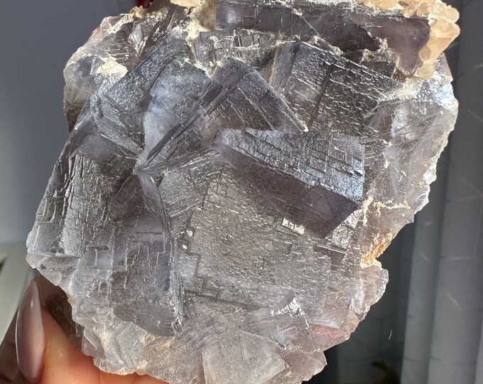Rare Indigo fluorite premium fluorite specimen ( Pakistan, Baluchistan province, lorlai district ) crystal mineral specimen