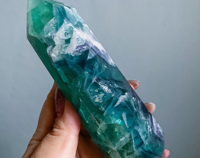 fluorite crystal tower healing crystal home decoration