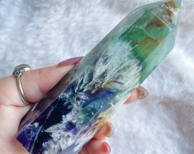 fluorite crystal tower healing crystal home decoration