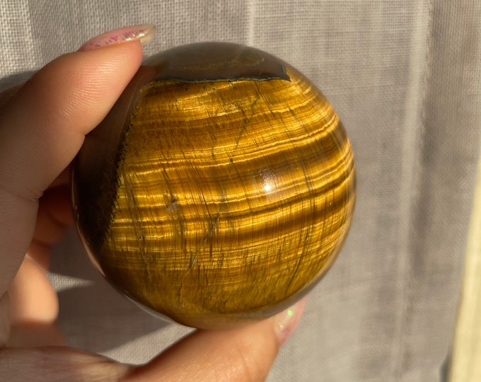 Tigers eye sphere | Rare found IRON tigers eye sphere home decoration |high quality crystal | birthstone gifts| wedding anniversary gift