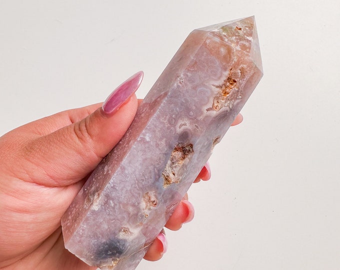 flower agate (PP) Crystal tower | flower agate crystal tower healing crystal home decor |crystal gift |unique home decor|
