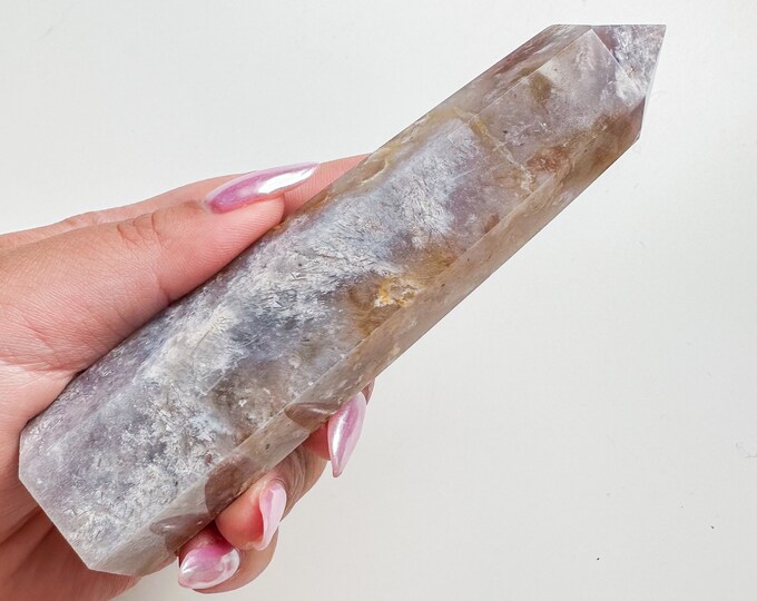 flower agate (PP) Crystal tower |  flower agate crystal tower healing crystal home decor |crystal gift |unique home decor|