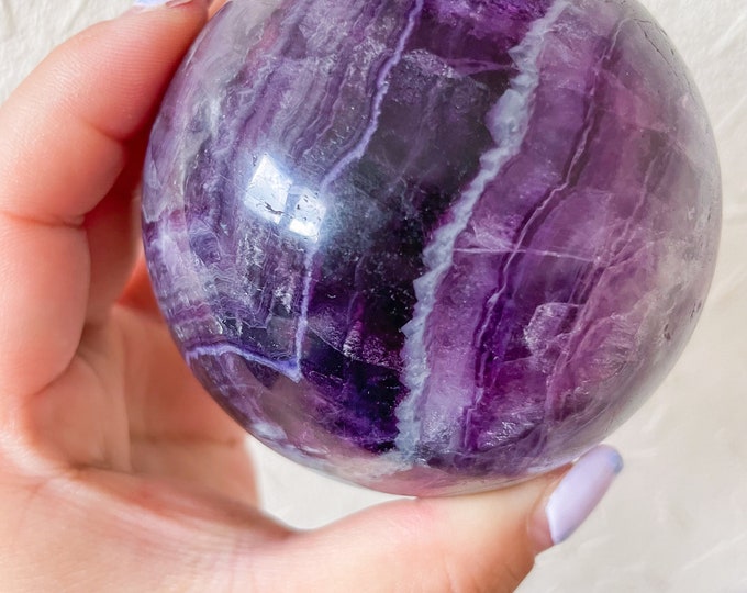 Fluorite crystal sphere specimen | healing crystal | birthday gifts| anniversary gift