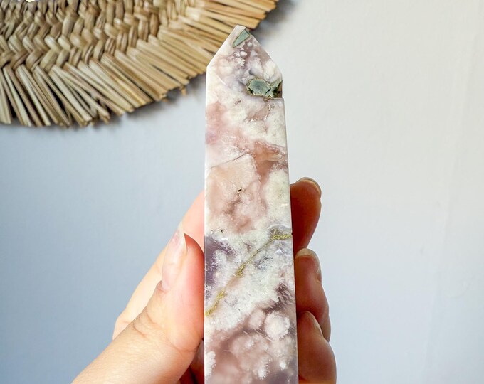 Flower agate geode Crystal tower (LY)  | High-quality flower agate crystal tower healing crystal home decor
