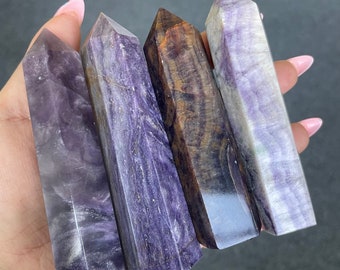 fluorite tower point healing crystal home decoration meditation reiki practice