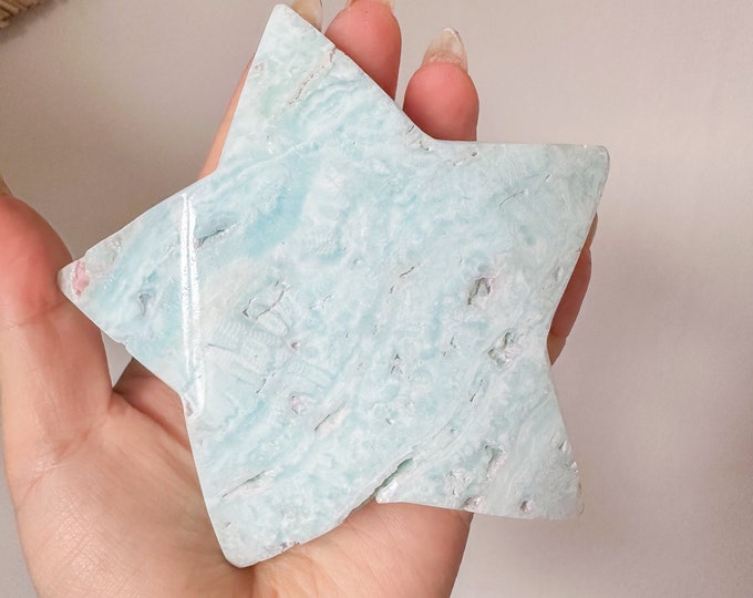 Caribbean Blue Calcite Crystal Star - Home Decoration | Healing Crystal Decor