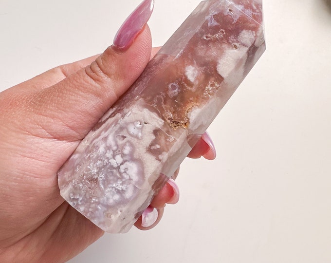 flower agate (PP) Crystal tower | flower agate crystal tower healing crystal home decor |crystal gift |unique home decor|
