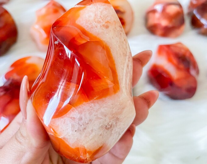 Carnelian crystal flame | Carnelian stone home decoration | carnelian stone healing crystal | birthstone gifts| wedding anniversary gift