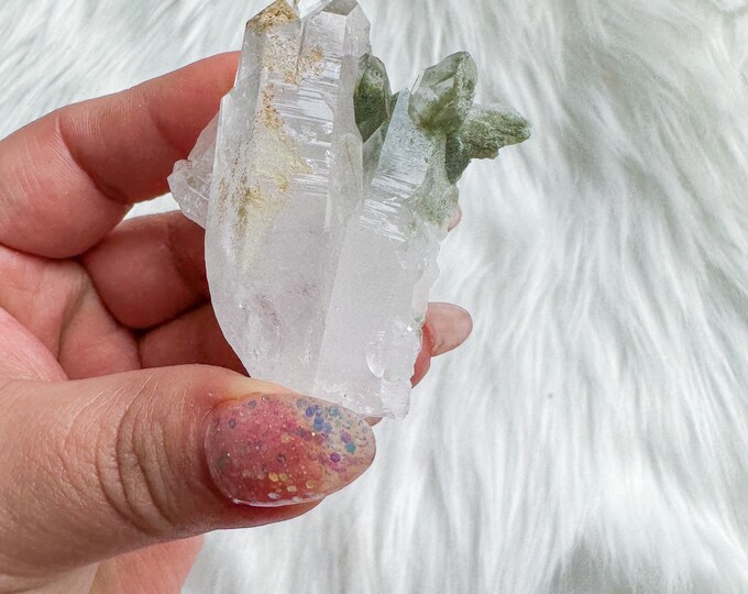 Mini chlorite quartz mineral specimen | premium crystal cluster | crystal healing home decoration | healing crystal | crystal decoration