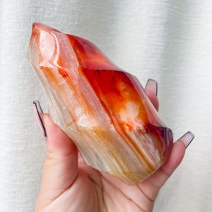 Carnelian crystal flame | Carnelian stone home decoration | carnelian stone healing crystal | birthstone gifts| wedding anniversary gift