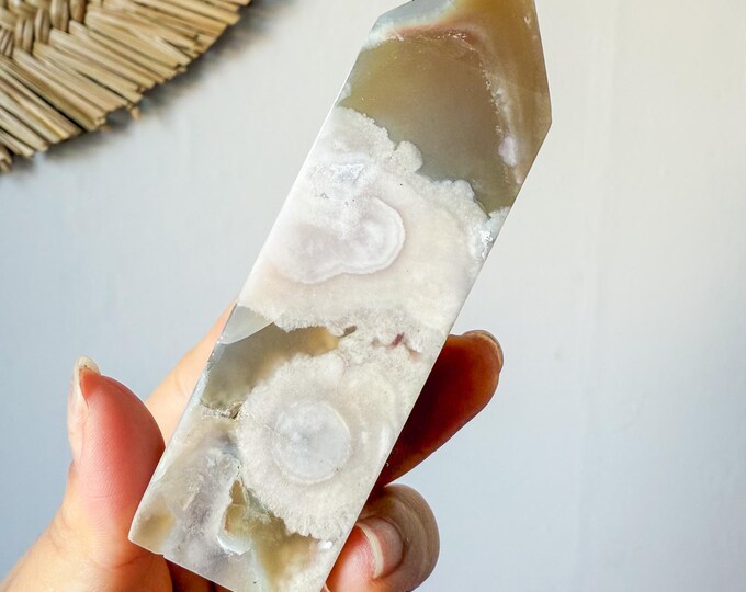 Flower agate geode Crystal tower (LY)  | High-quality flower agate crystal tower healing crystal home decor