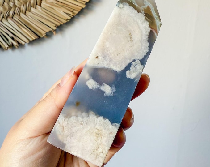 Flower agate geode Crystal tower (LY)  | High-quality flower agate crystal tower healing crystal home decor