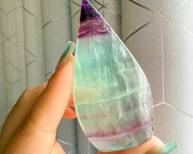 Green fluorite flame point healing crystal home decoration meditation | gift for her |gift for him |crystal gift