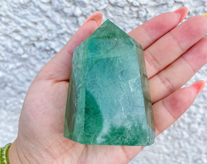 Green fluorite tower healing crystal