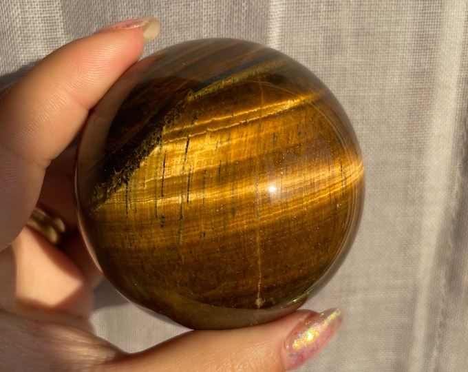 Tigers eye sphere | Rare found IRON tigers eye sphere home decoration |high quality crystal | birthstone gifts| wedding anniversary gift