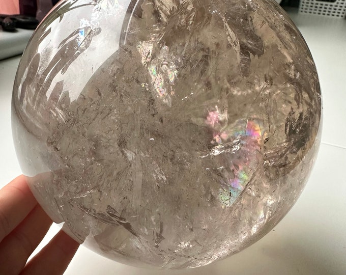 Large Premium Rainbow smoky Quartz 4kg/13.8cm Crystal Sphere - | Perfect Wedding Anniversary Gift | Stunning Home Decor | Premium Crystal