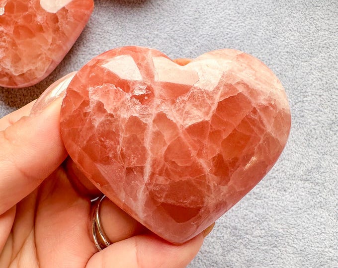 Reiki Healing Rose calcite Heart
