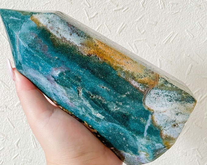 ocean Jasper crystal Tower healing crystal home decor