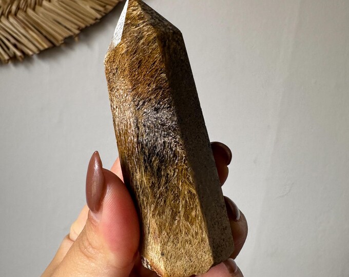Rutilated Agate natural crystal tower home decor