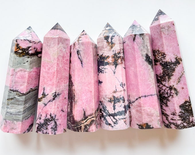 Rhodonite crystal tower medium crystal tower healing crystal healing journey home decoration