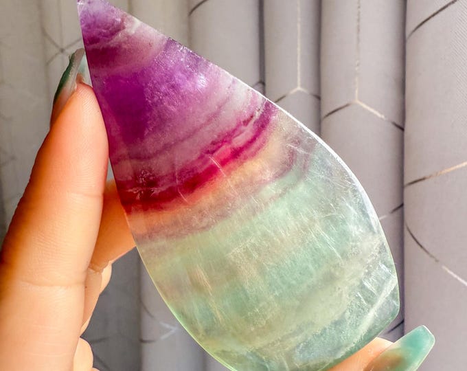 Green fluorite flame point healing crystal home decoration meditation | gift for her |gift for him |crystal gift