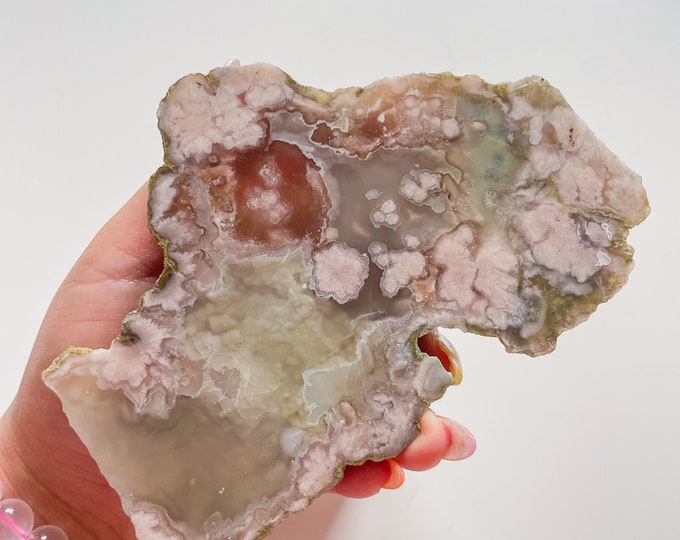 Rare flower agate crystal |cherry blossom agate home decoration | flower agate specimen | healing crystal | birthday gift|anniversary gift