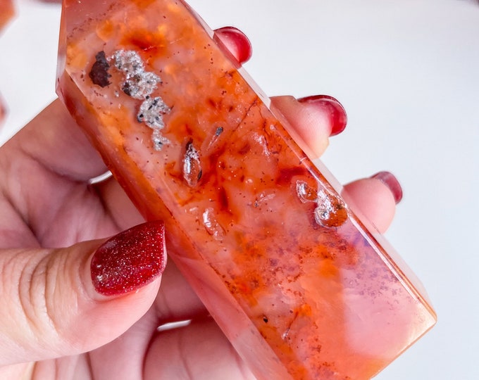 Carnelian crystal tower | Carnelian stone home decoration | carnelian stone healing crystal | birthstone gifts| wedding anniversary gift
