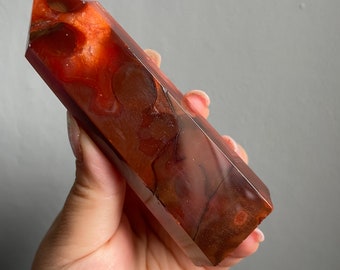 Carnelian crystal tower | Carnelian stone home decoration | carnelian stone healing crystal | birthstone gifts| wedding anniversary gift