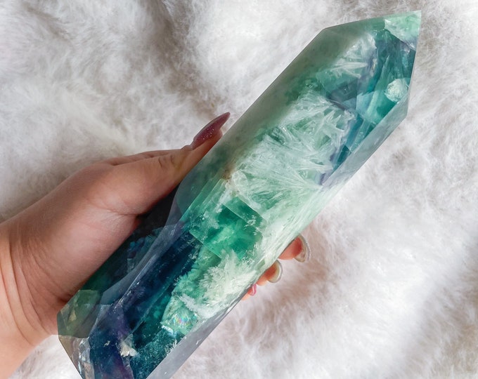 fluorite crystal tower healing crystal home decoration