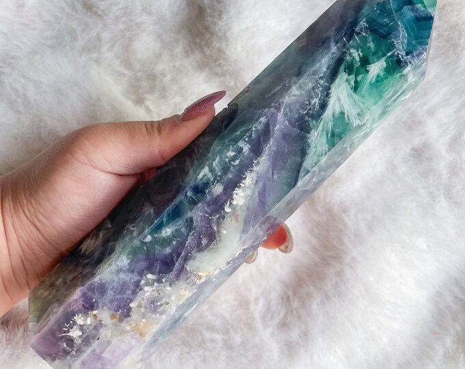 fluorite crystal tower healing crystal home decoration