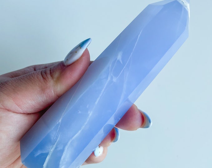 Druzy Blue chalcedony crystal tower｜ crystal tower healing crystal healing journey home decoration