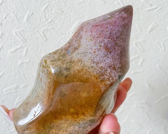 Ocean Jasper crystal flame healing crystal home decor