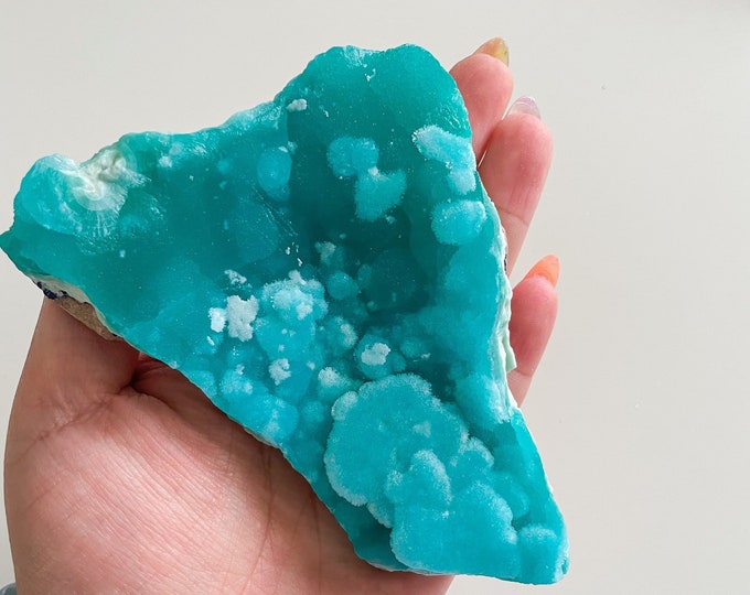 Blue aragonite with azurite and calcite rare crystal specimen