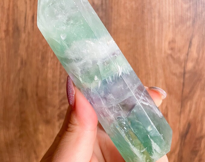 Fluorite crystal towers healing crystal home decoration | premium snowflake fluorite crystal tower