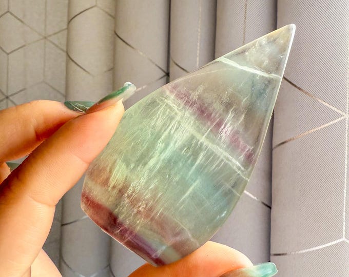 Green fluorite flame point healing crystal home decoration meditation | gift for her |gift for him |crystal gift