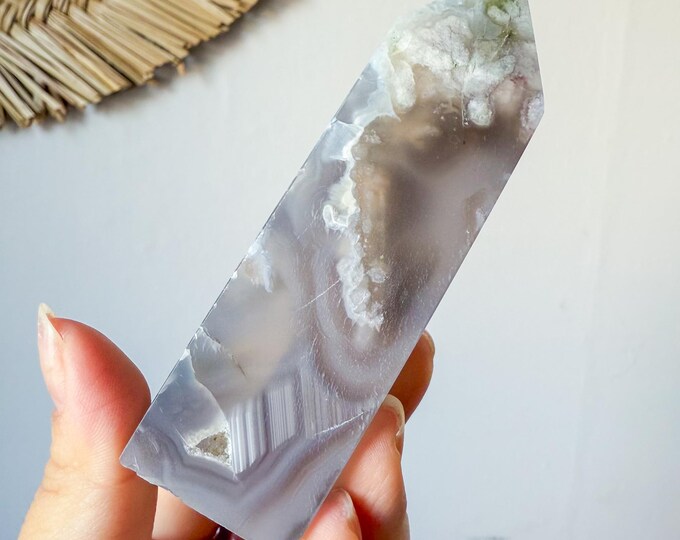 Flower agate geode Crystal tower (LY)  | High-quality flower agate crystal tower healing crystal home decor