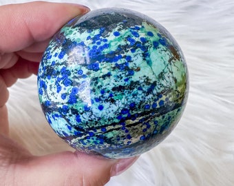 Rare Azurite with Malachite Sphere
