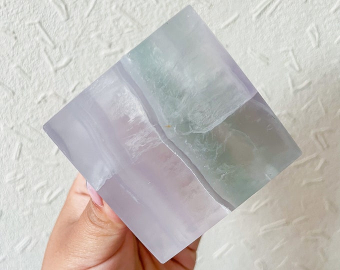 fluorite | yttrium fluorite crystal cube healing crystal home decorations