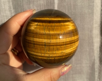 Tigers eye sphere | Rare found IRON tigers eye sphere home decoration |high quality crystal | birthstone gifts| wedding anniversary gift