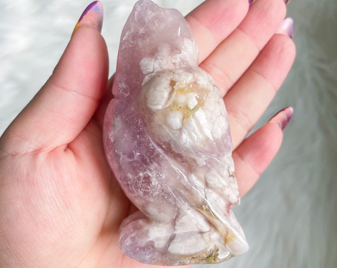 Amethyst flower agate bird crystal sculpture hand carving natural crystal ornament home decoration
