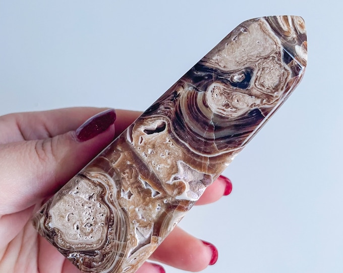 Chocolate  calcite crystal tower chunky crystal tower healing crystal healing journey home decoration